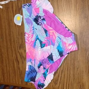 Island Soul Curve Women's Purple Tropical Bikini Bottoms Size 1X